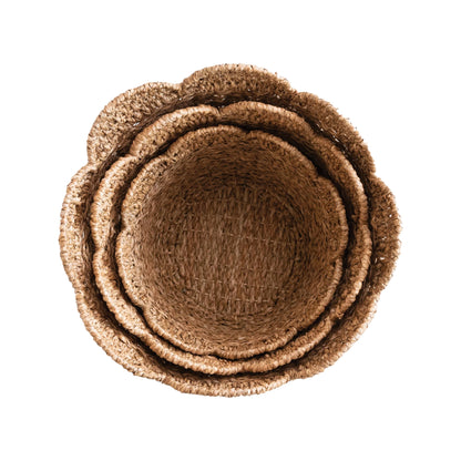 Scalloped Edge Baskets, Set of 3