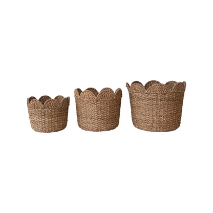 Scalloped Edge Baskets, Set of 3