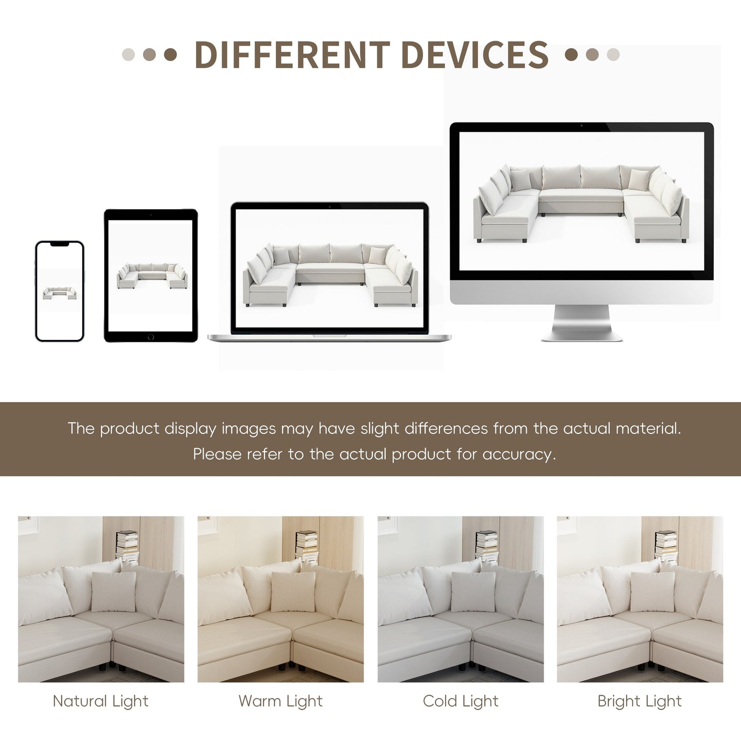 Canapé d'angle, ensemble de canapés en chenille en forme de U réversible, combinaison libre, canapé convertible 8 places surdimensionné