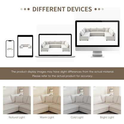 Canapé d'angle, ensemble de canapés en chenille en forme de U réversible, combinaison libre, canapé convertible 8 places surdimensionné