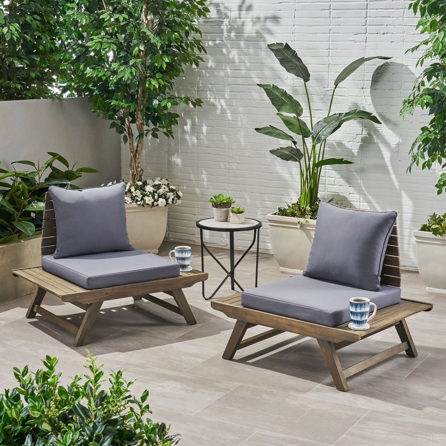 Chaise de jardin en bois d'acacia Sedona (lot de 2) par Christopher Knight Home