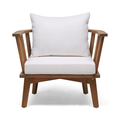 Fauteuils de jardin en bois d'acacia Sedona avec coussins (lot de 2) par Christopher Knight Home