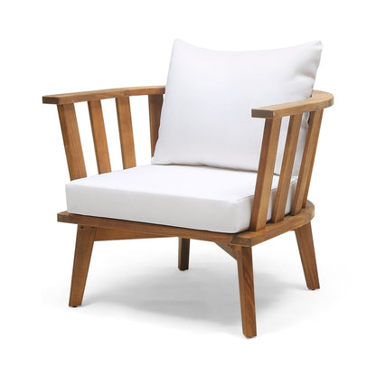 Fauteuils de jardin en bois d'acacia Sedona avec coussins (lot de 2) par Christopher Knight Home