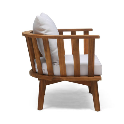 Fauteuils de jardin en bois d'acacia Sedona avec coussins (lot de 2) par Christopher Knight Home