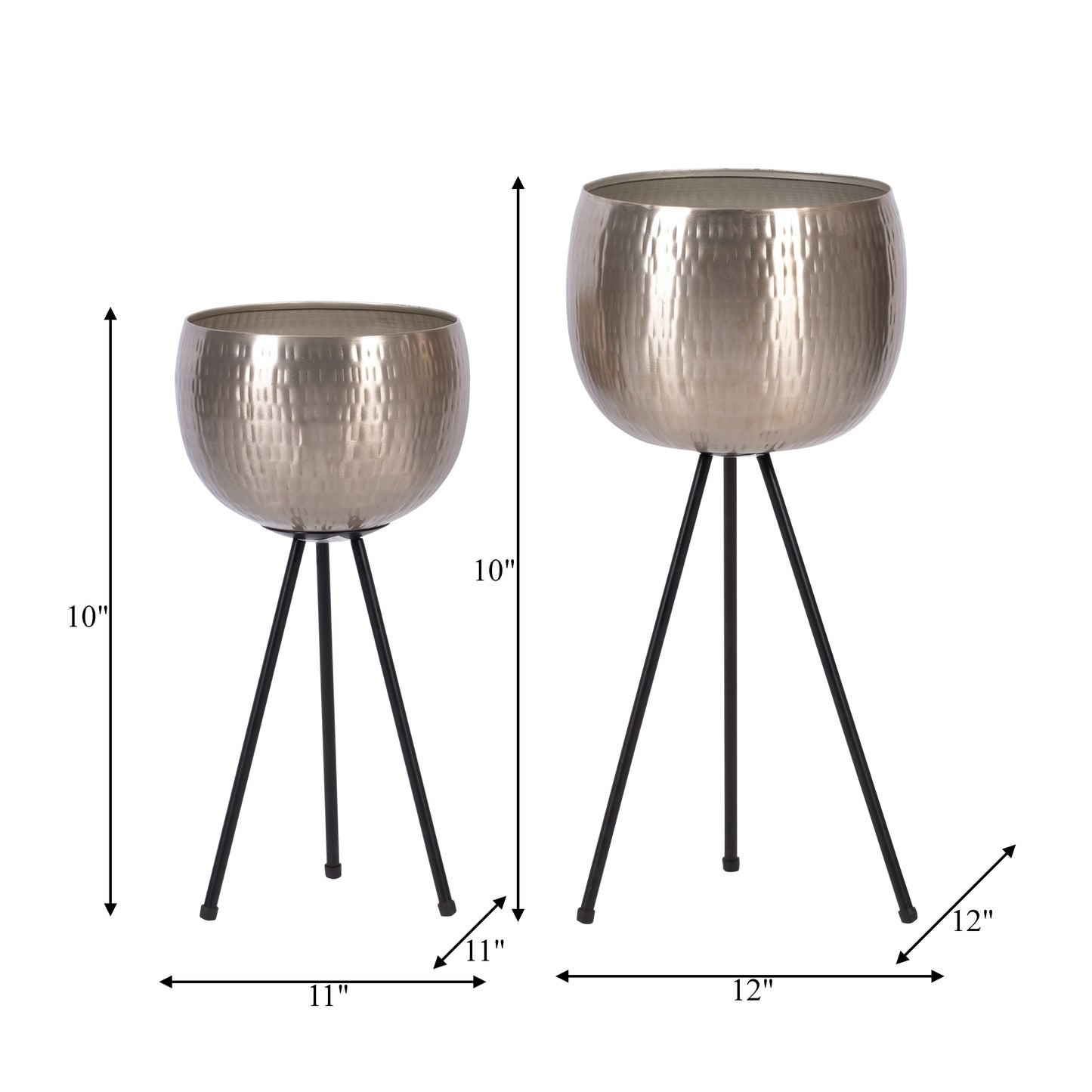 Sagebrook Home Lot de 2 jardinières robustes en fer sur pieds modernes - Transformez votre espace de vie en un oasis