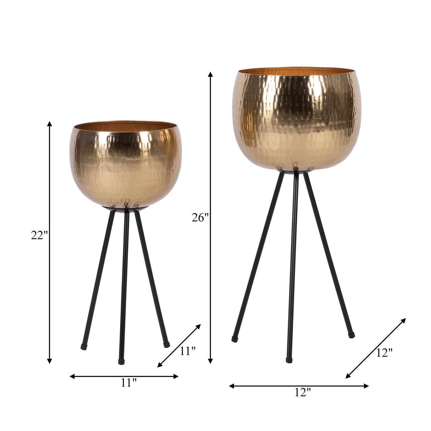 Sagebrook Home Lot de 2 jardinières robustes en fer sur pieds modernes - Transformez votre espace de vie en un oasis