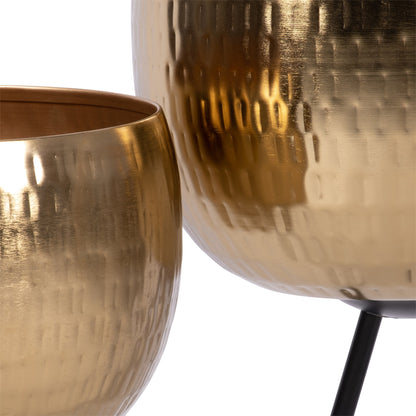 Sagebrook Home Lot de 2 jardinières robustes en fer sur pieds modernes - Transformez votre espace de vie en un oasis