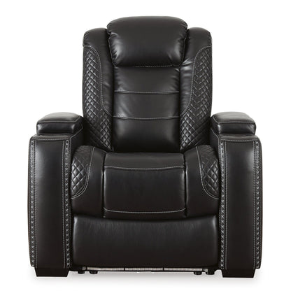 Fauteuil inclinable noir à commande électrique Party Time de Signature Design by Ashley