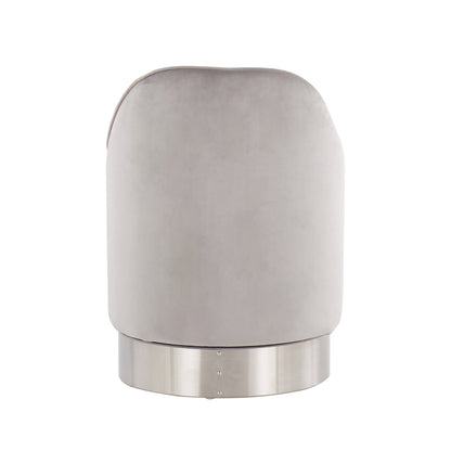 Silver Orchid Corday Swivel Velvet Vanity Stool