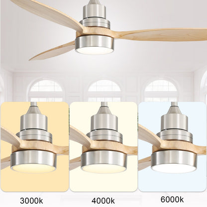 Sofucor 52 Indoor Wood Ceiling Fan Light with Remote, Integrated Light Optional