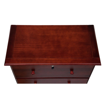 Palace Imports Coffre à 5 grands tiroirs en bois massif 100 %, avec serrure et poignées en métal ou en bois.