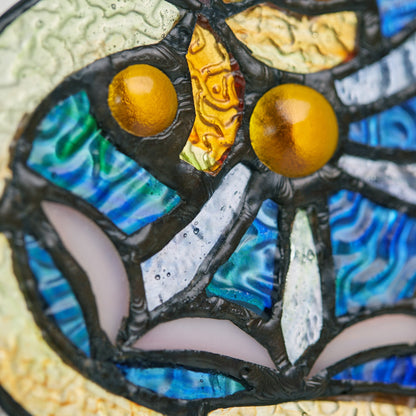 Panneau de vitrail victorien de 56 cm de haut de River of Goods