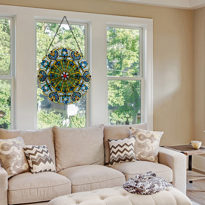 Panneau de vitrail victorien de 56 cm de haut de River of Goods