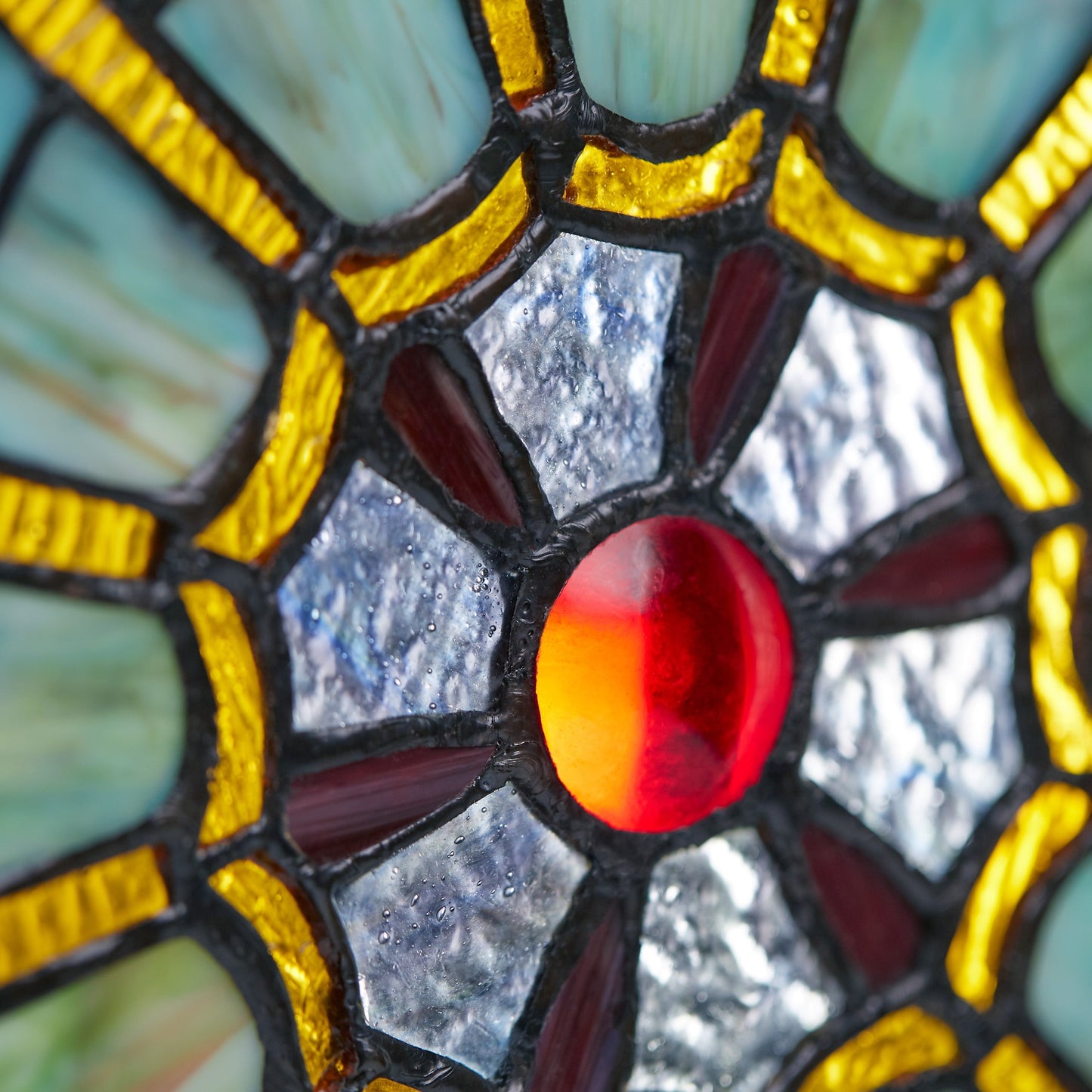 Panneau de vitrail victorien de 56 cm de haut de River of Goods