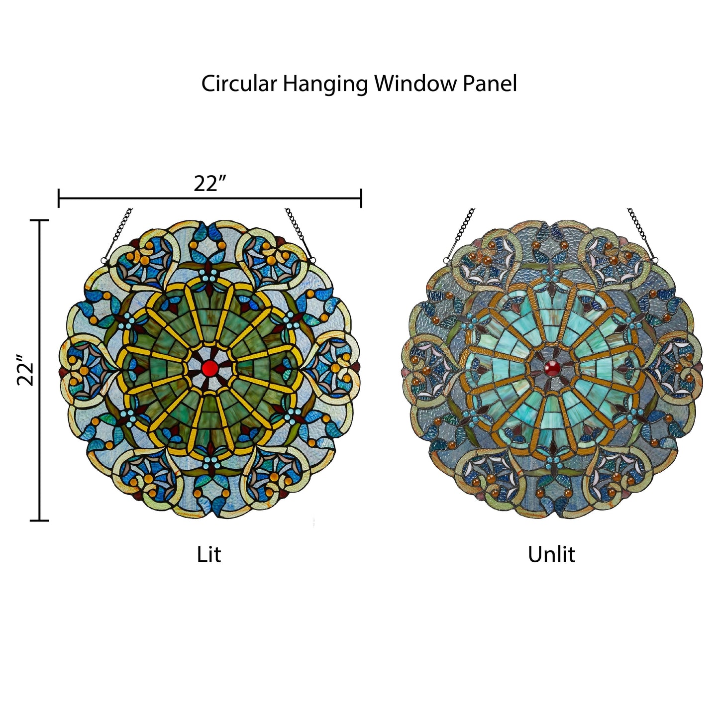 Panneau de vitrail victorien de 56 cm de haut de River of Goods