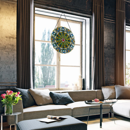 Panneau de vitrail victorien de 56 cm de haut de River of Goods