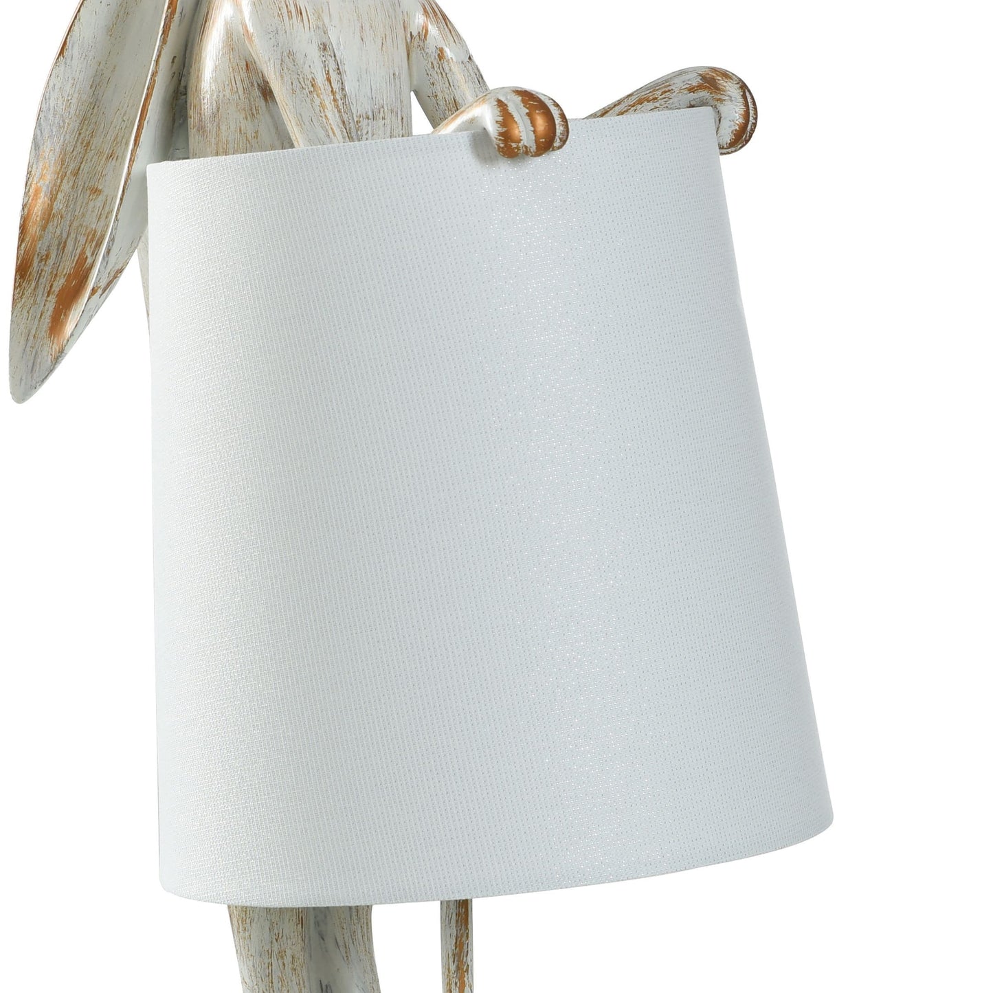 StyleCraft Malta White Washed Light Copper Rabbit Desk Lamp