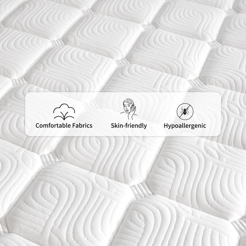 Matelas à ressorts SweDrea de 30 cm (12 po) à fermeté moyenne pour soulager le mal de dos et assurer un refroidissement optimal, certifié CertiPUR-US, SGS et OEKO-TEX.