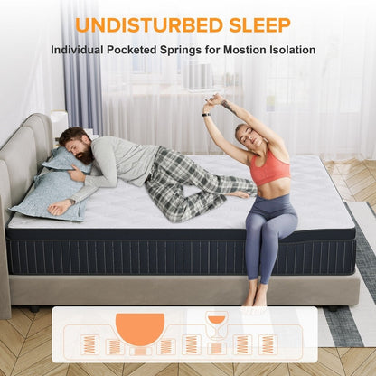 Matelas à ressorts SweDrea de 30 cm (12 po) à fermeté moyenne pour soulager le mal de dos et assurer un refroidissement optimal, certifié CertiPUR-US, SGS et OEKO-TEX.