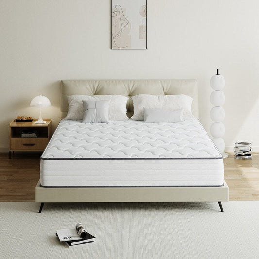 Matelas hybride en mousse à mémoire de forme infusée de gel, ferme moyen, 8/12 pouces, SweDrea, respirant et rafraîchissant, certifié CertiPUR-US, SGS et OEKO-TEX.