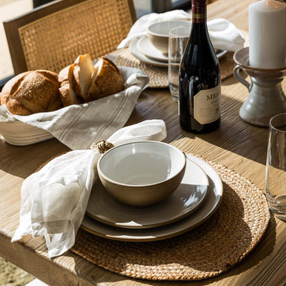 Jute Coil, lot de 8 dessous de table ovales.