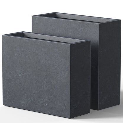 Grandes jardinières rectangulaires en béton / Grandes jardinières pour fleurs, pour intérieur et extérieur