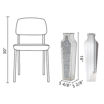 Grand vase de sol en verre concassé et décoré de diamants