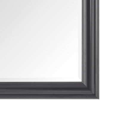 Grand miroir, miroir pleine taille, miroir rectangulaire mural suspendu avec cadre en faux bois lisse.