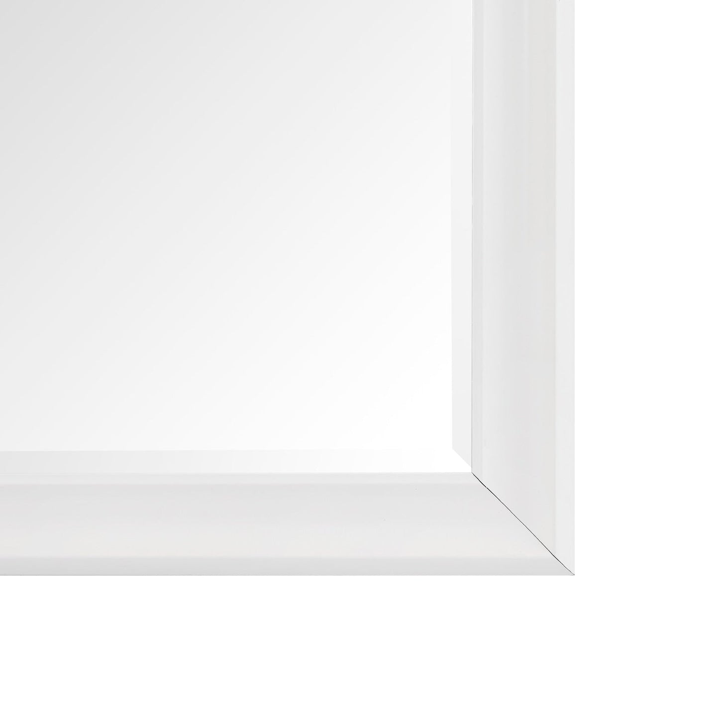 Grand miroir, miroir pleine taille, miroir rectangulaire mural suspendu avec cadre en faux bois lisse.