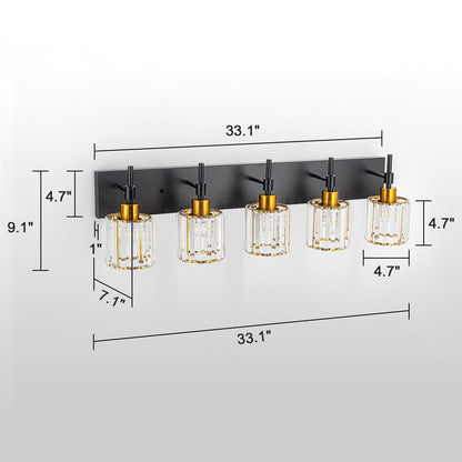 Appliques murales de salle de bain à cristaux, modernes, à intensité variable, avec abat-jours en cristal.