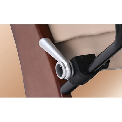 Fauteuil pivotant inclinable en cuir avec pouf de rangement assorti