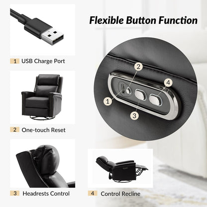 Ensemble de 2 fauteuils inclinables électriques pivotants et basculants Tobias de HULALA HOME