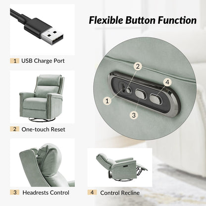 Ensemble de 2 fauteuils inclinables électriques pivotants et basculants Tobias de HULALA HOME