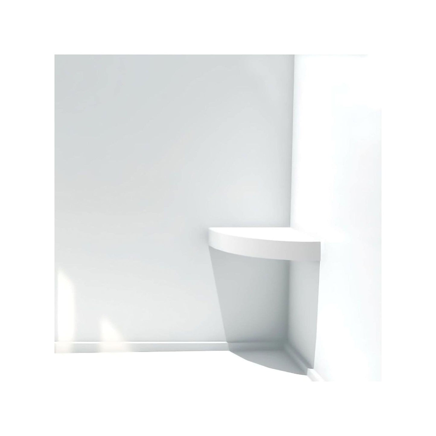 Transolid Studio 14-In X 14-In Solid Surface Wall-Mount Corner Shower Seat - 14.5 x 14.25 x 3