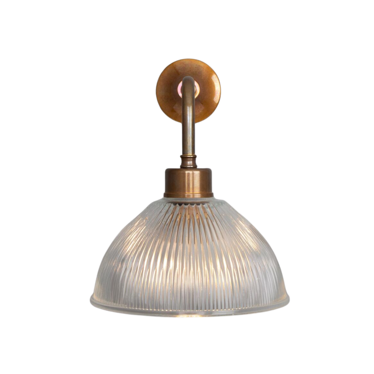 Applique murale à dôme en verre prismatique vintage Fowler