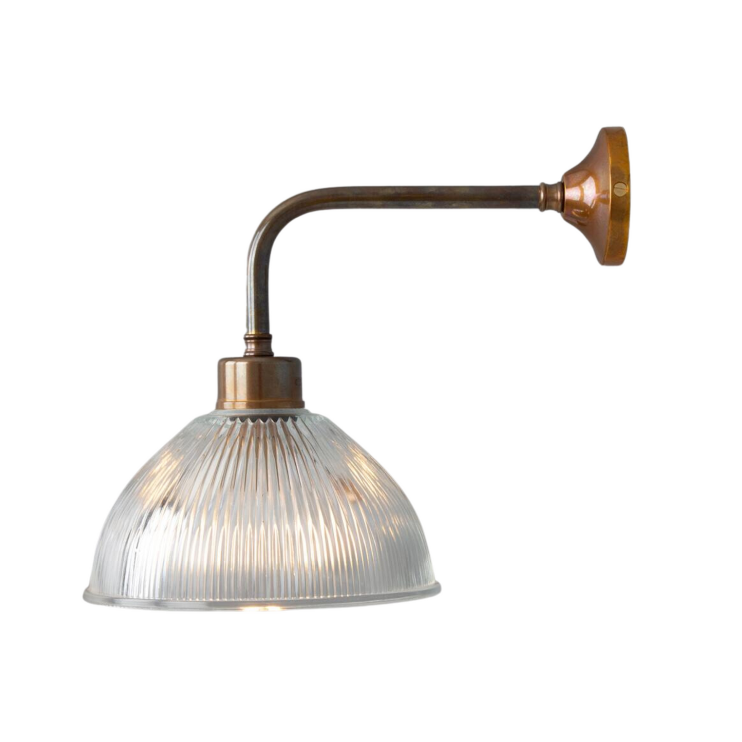 Applique murale à dôme en verre prismatique vintage Fowler