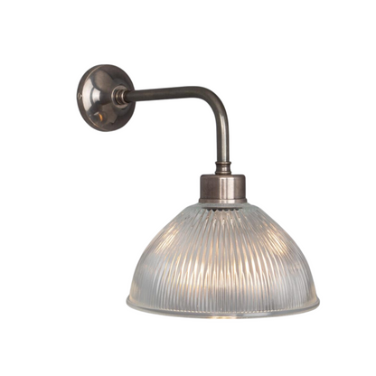 Applique murale à dôme en verre prismatique vintage Fowler