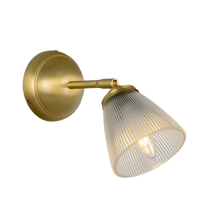 Applique murale en verre prismatique vintage Bonnie avec pivot.