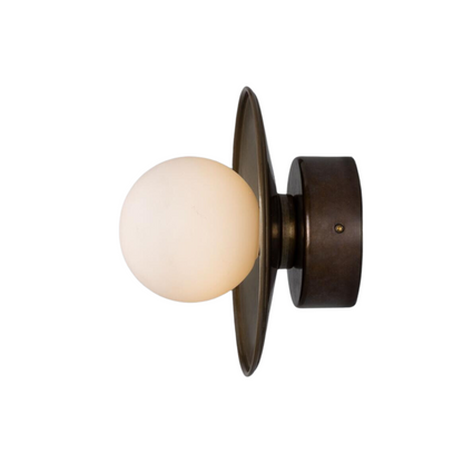 Applique murale à disque en laiton Morey, laiton antique