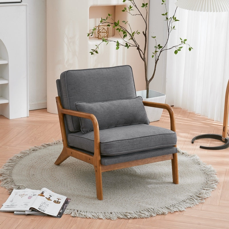 Fauteuil d'appoint capitonné de style moderne du milieu du siècle
