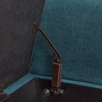 Upholstered Storage Bench Arm Bench Entryway Bench with Tufted Flip Top 50.4 Inches