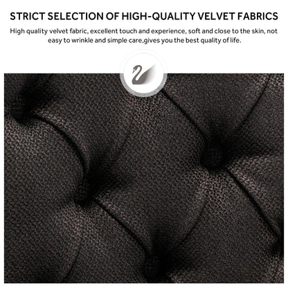 Upholstered Tufted Velvet Dining Chair with Solid Wood Legs Set of 6