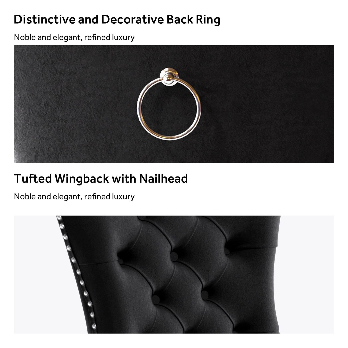 Upholstered Tufted Velvet Dining Chair with Solid Wood Legs Set of 6