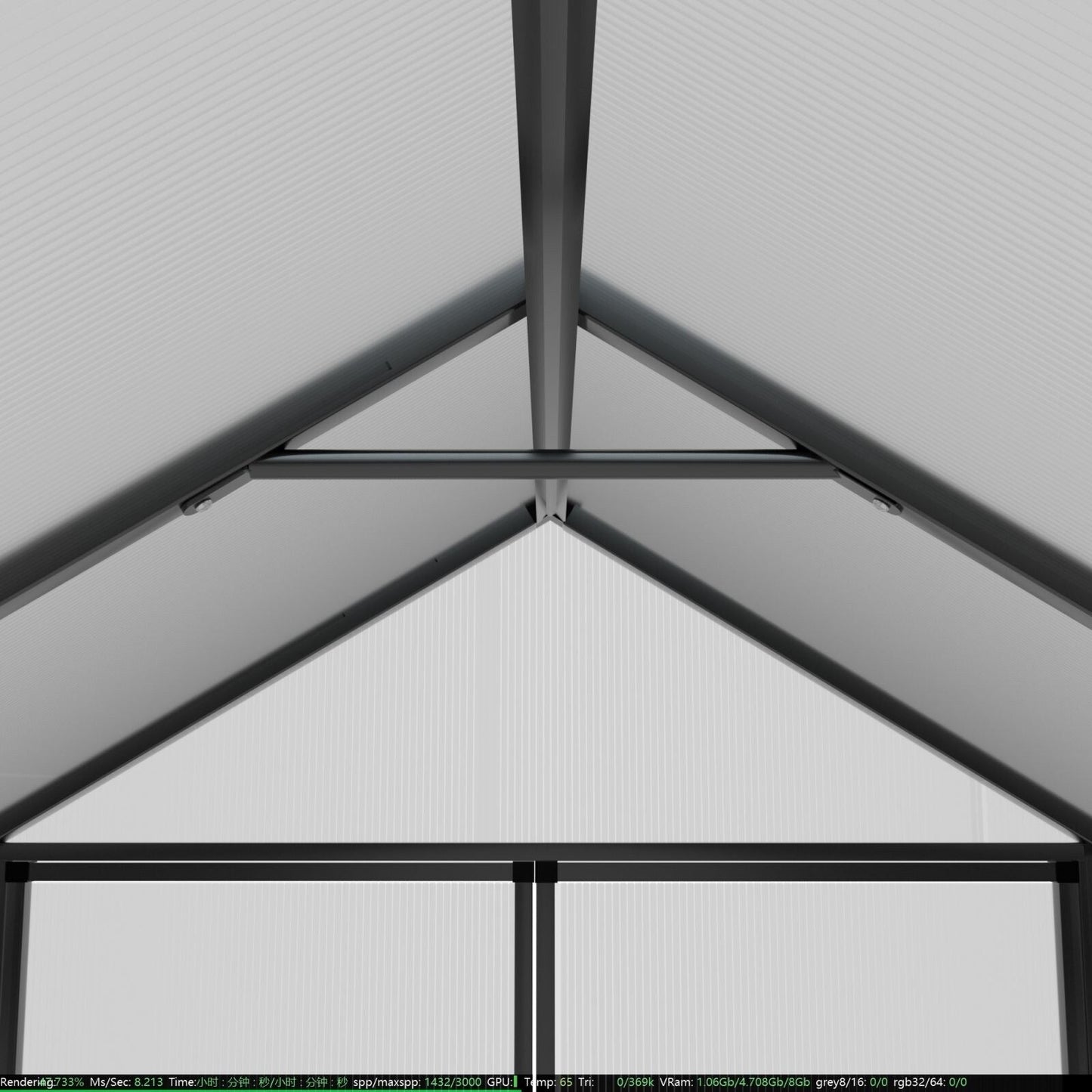 VEIKOUS Aluminum Walk-In Garden Greenhouse Kit with Adjustable Roof Vent and Lockable Door Grey