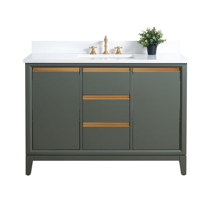 Vanity Art Bathroom Vanity with Ceramic Sink and Engineered Marble Top