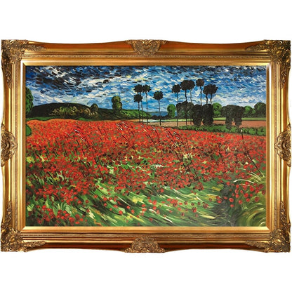 La Pastiche Vincent Van Gogh 'Champ de coquelicots' Reproduction à l'huile peinte à la main