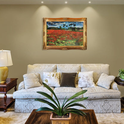 La Pastiche Vincent Van Gogh 'Champ de coquelicots' Reproduction à l'huile peinte à la main