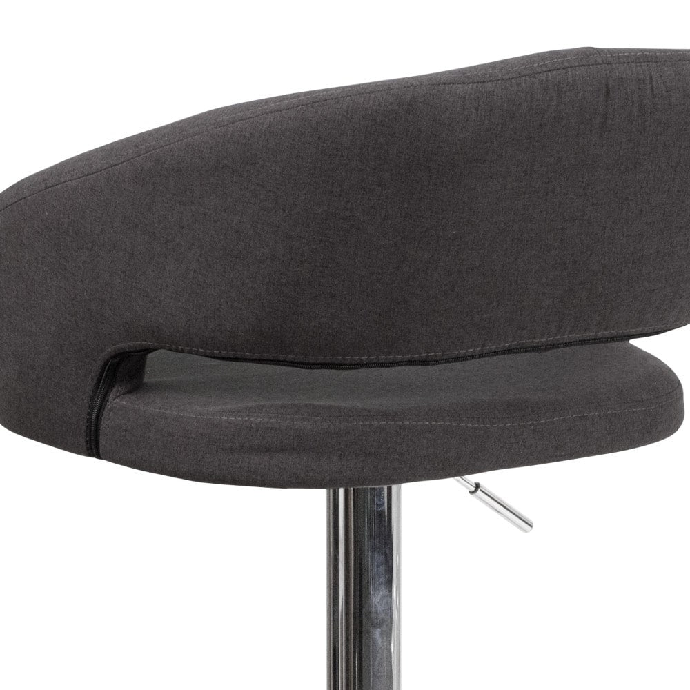 Tabouret de bar moderne rembourré et à hauteur réglable avec dossier arrondi