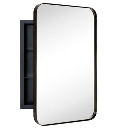 TEHOME WH Armoire à pharmacie encastrée avec cadre, miroir et étagères réglables