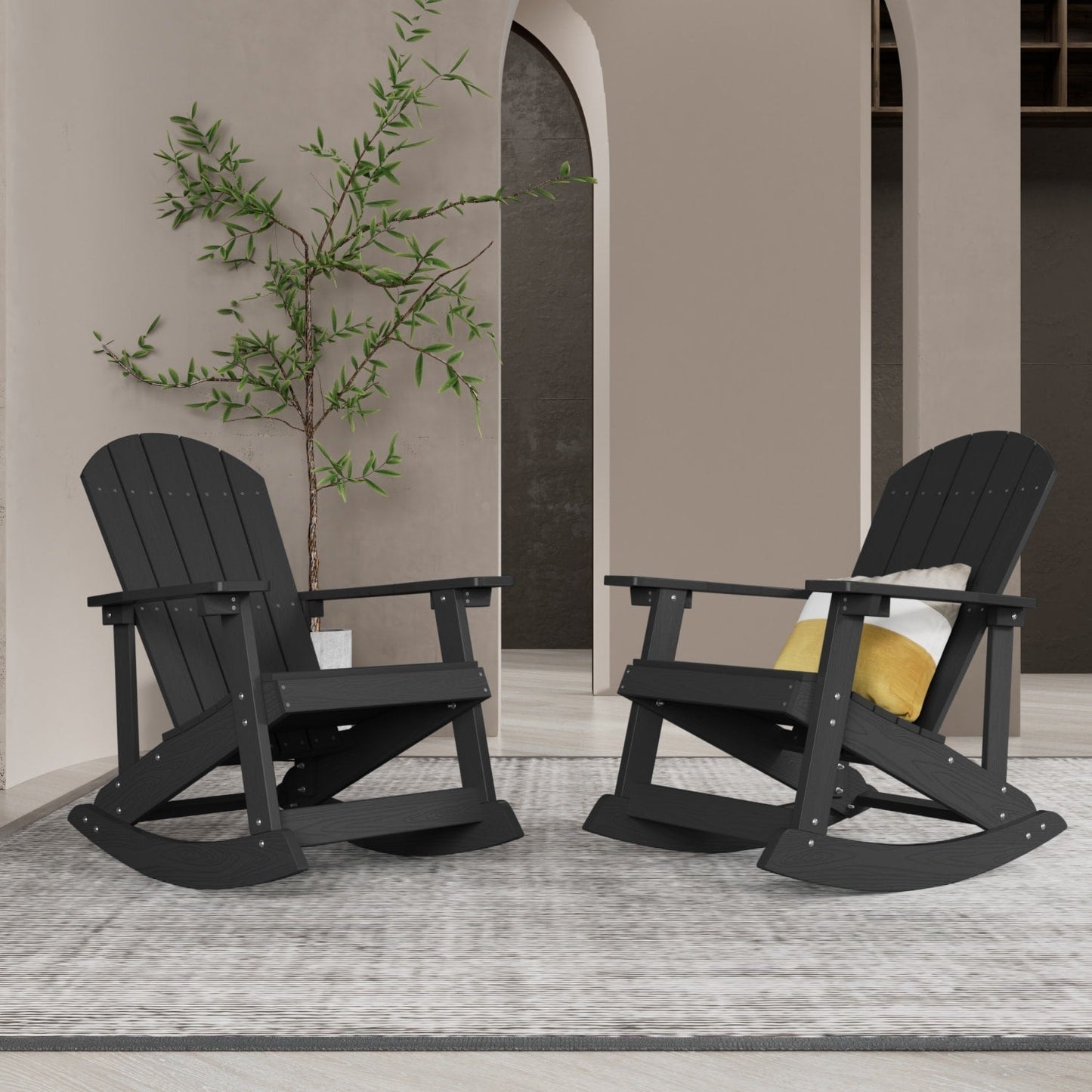 WINSOON All Weather Outdoor Rocking Chair, Set of 2